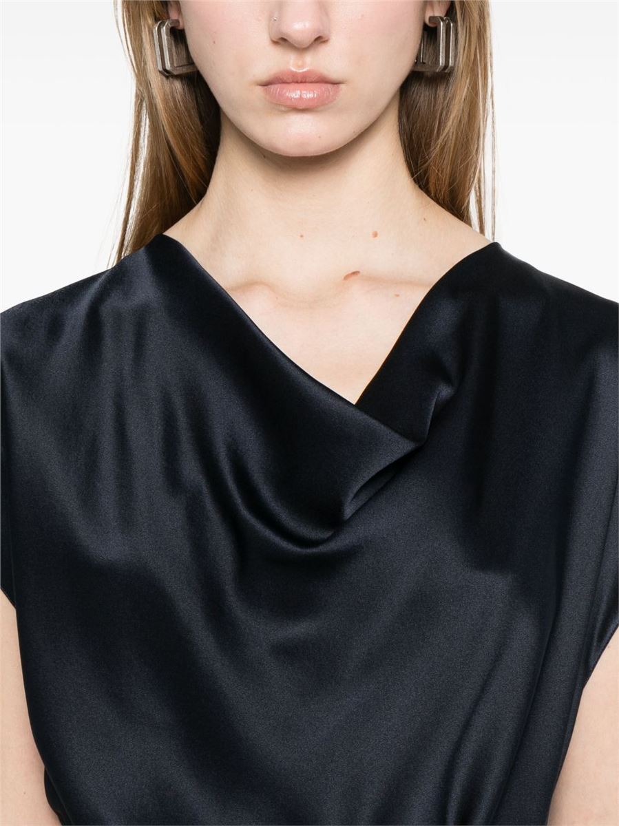 Silk cowl-neck blouse-VINCE-Verso