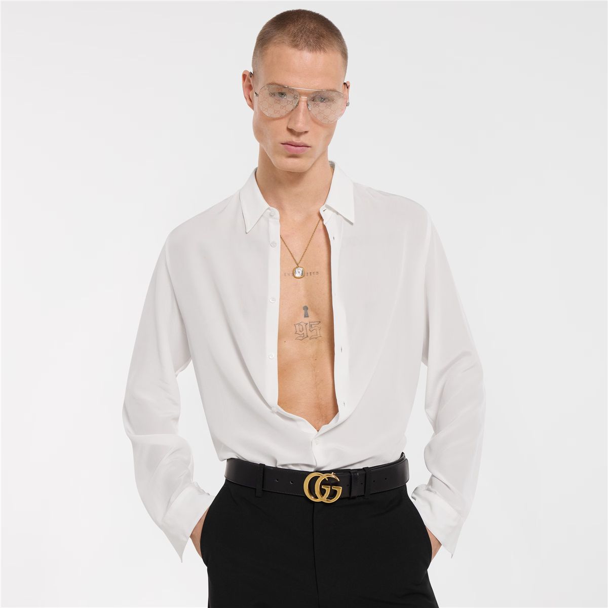 Silk crêpe de chine shirt-GUCCI-Verso