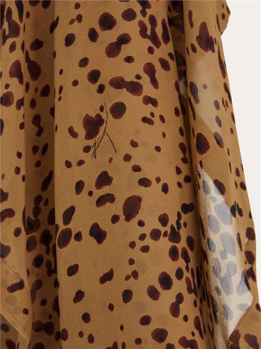 Silk dress with an orchid print-FERRAGAMO-Verso