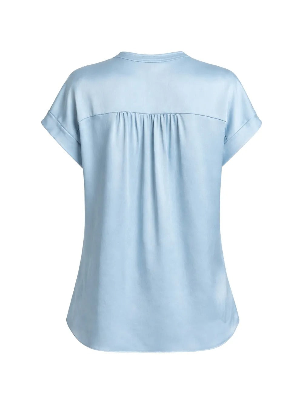 Silk Gathered Cap-sleeve Blouse-VINCE-Verso