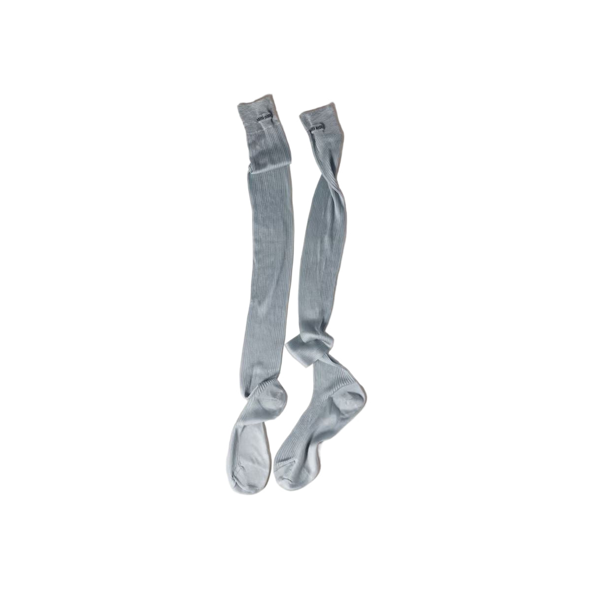 Silk ribbed socks-MIU MIU-Verso