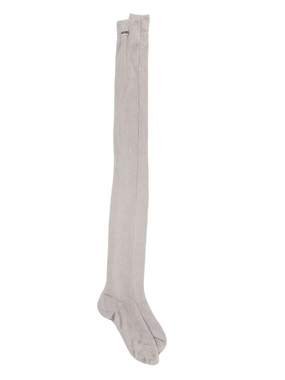 Silk Ribbed Socks-MIU MIU-Verso