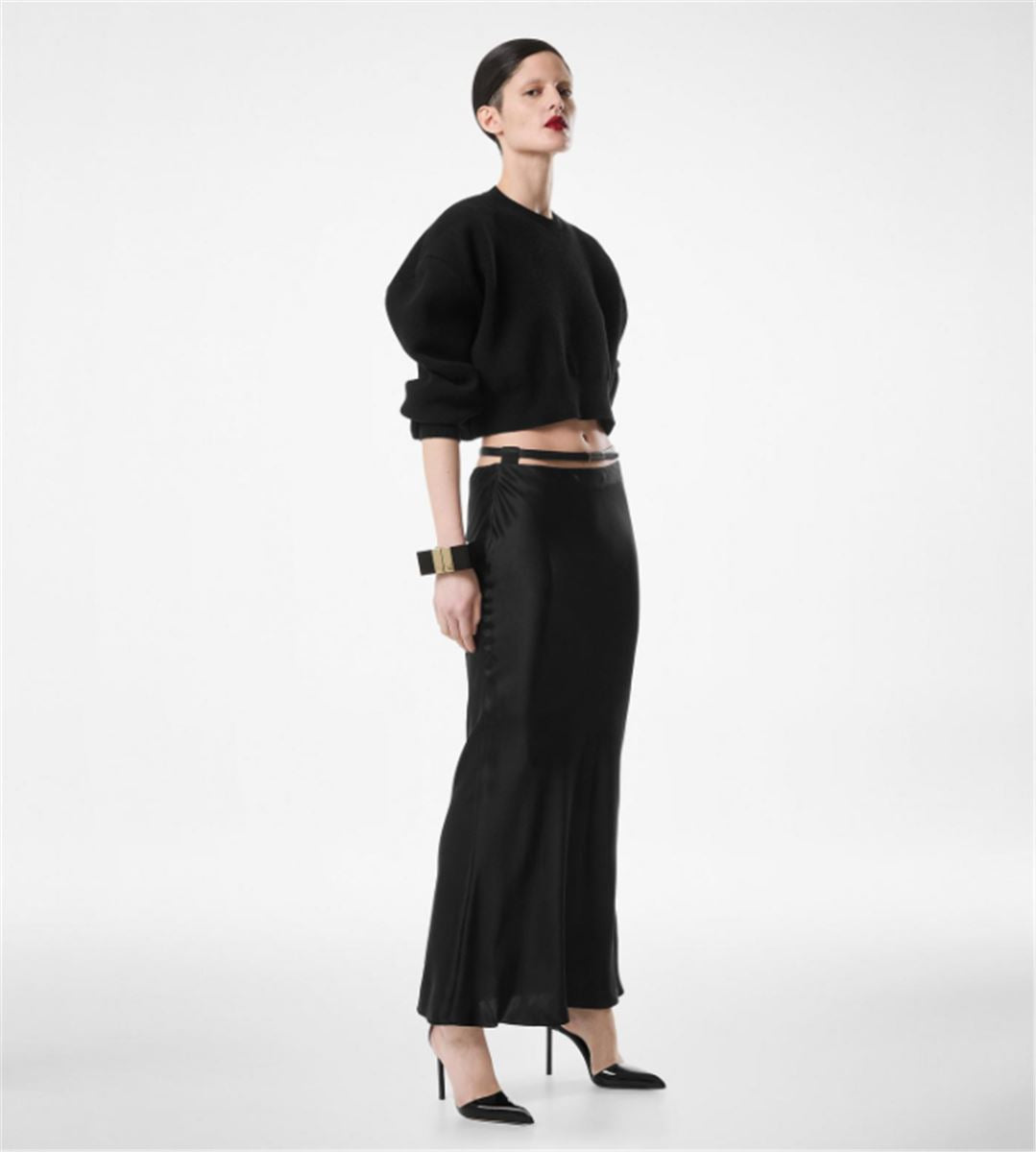 silk satin ankle length bias skirt-TOM FORD-Verso