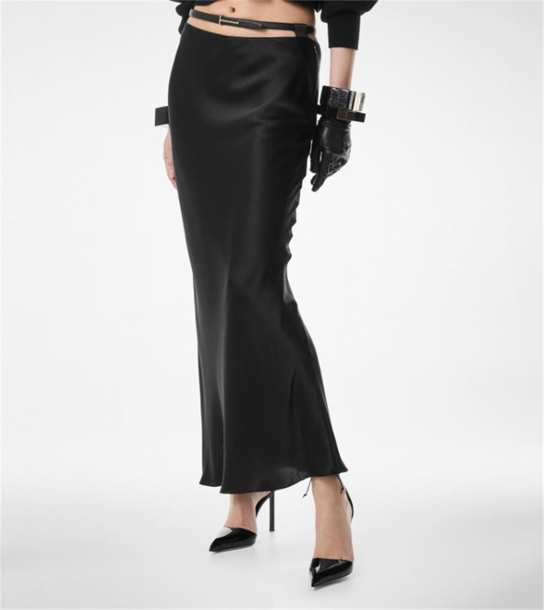 silk satin ankle length bias skirt-TOM FORD-Verso