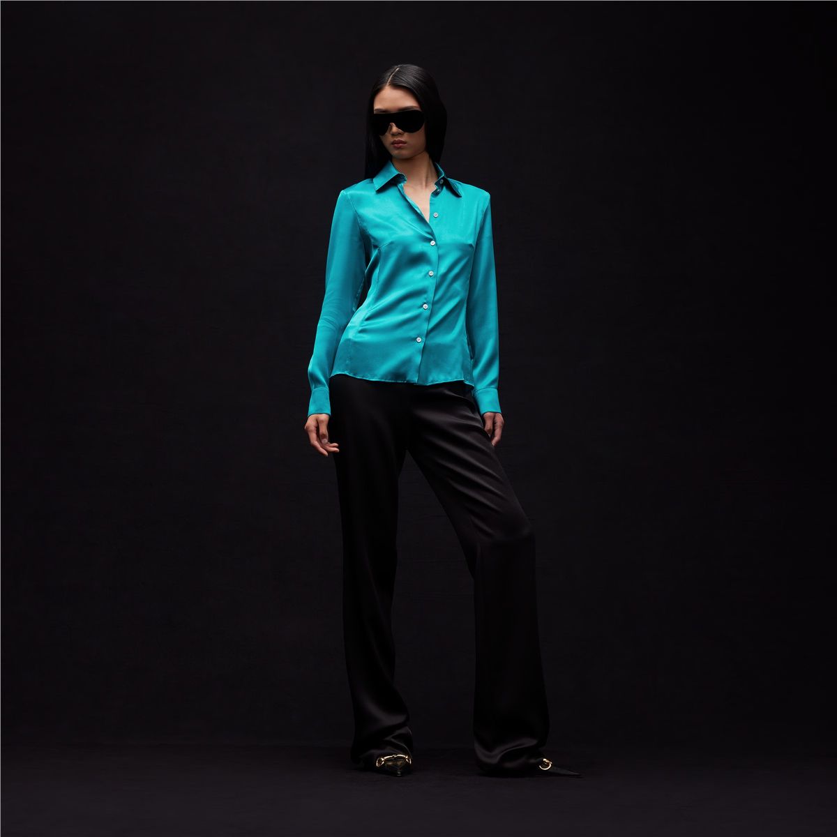 Silk satin shirt-GUCCI-Verso