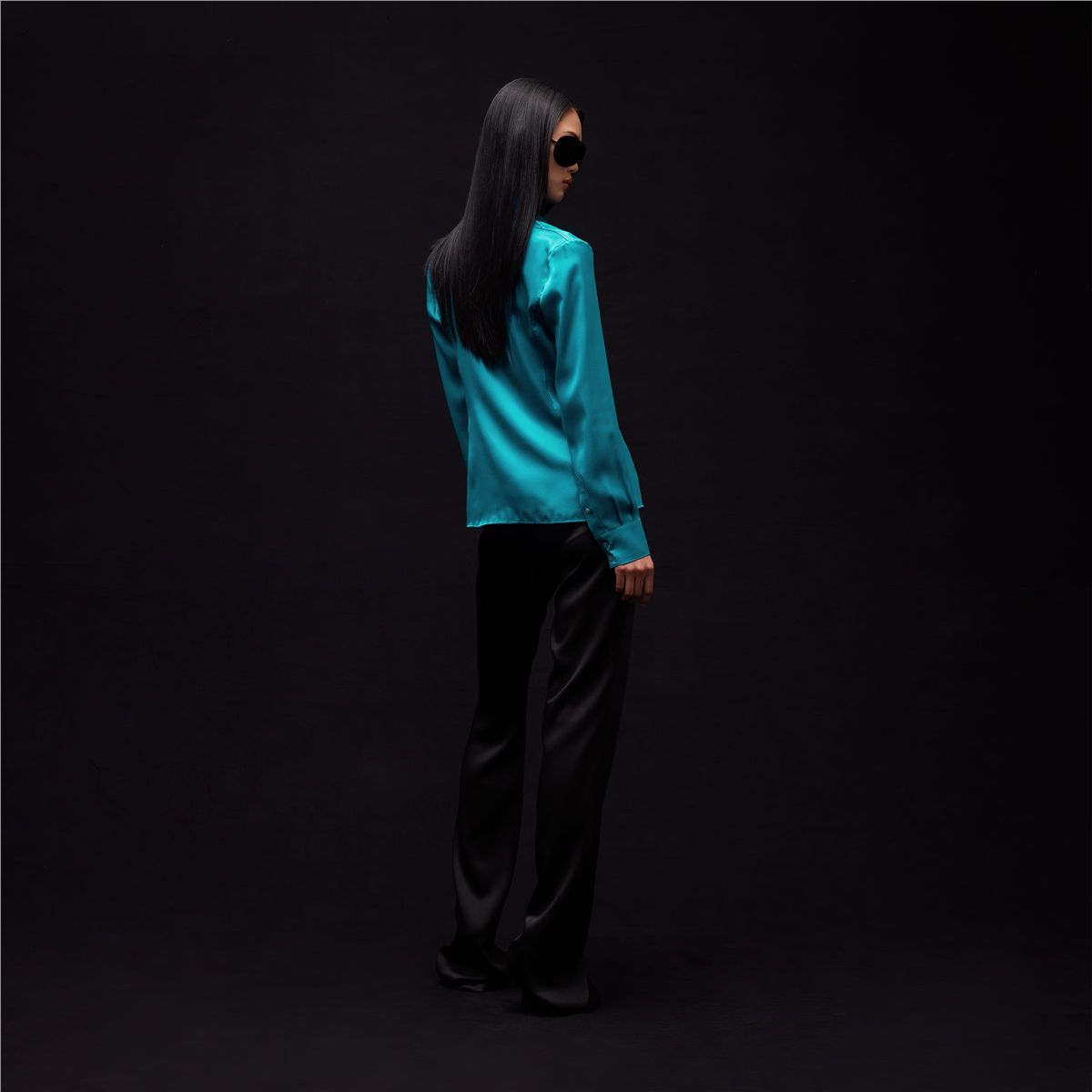 Silk satin shirt-GUCCI-Verso