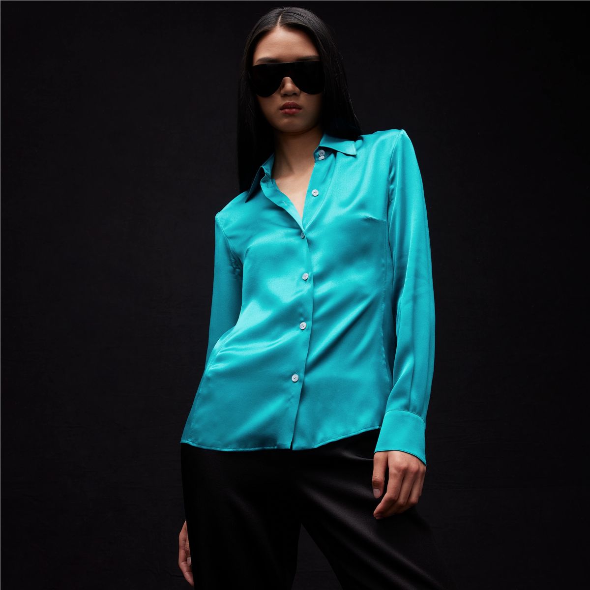 Silk satin shirt-GUCCI-Verso