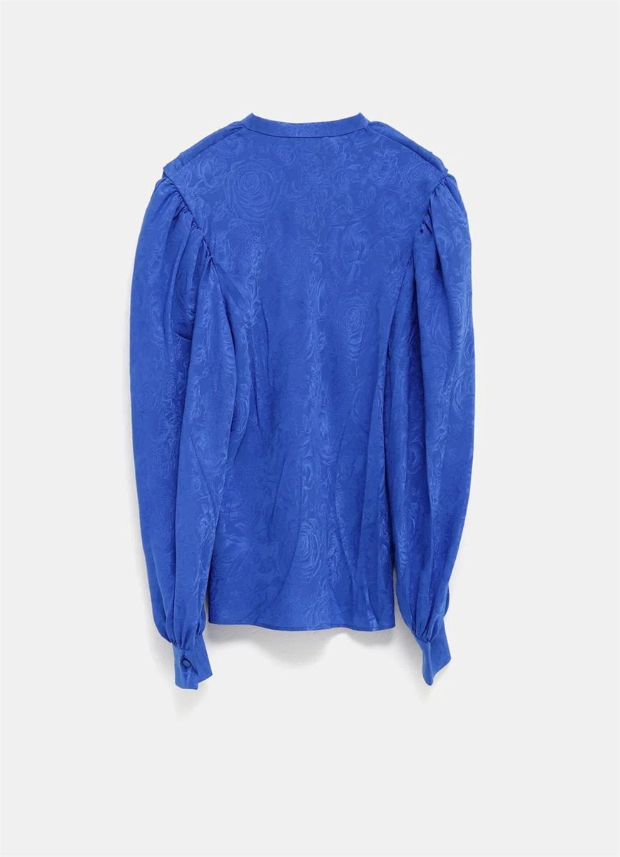 Silk shirt with ruffles for women-GUCCI-Verso