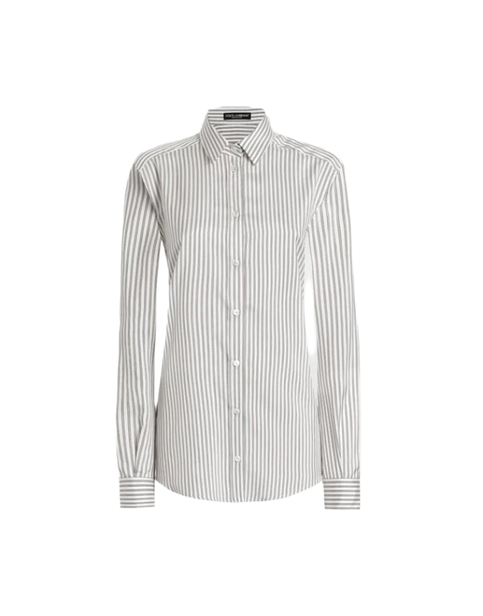 SILK SHIRT WITH STRIPED PRINT-DOLCE & GABBANA-Verso