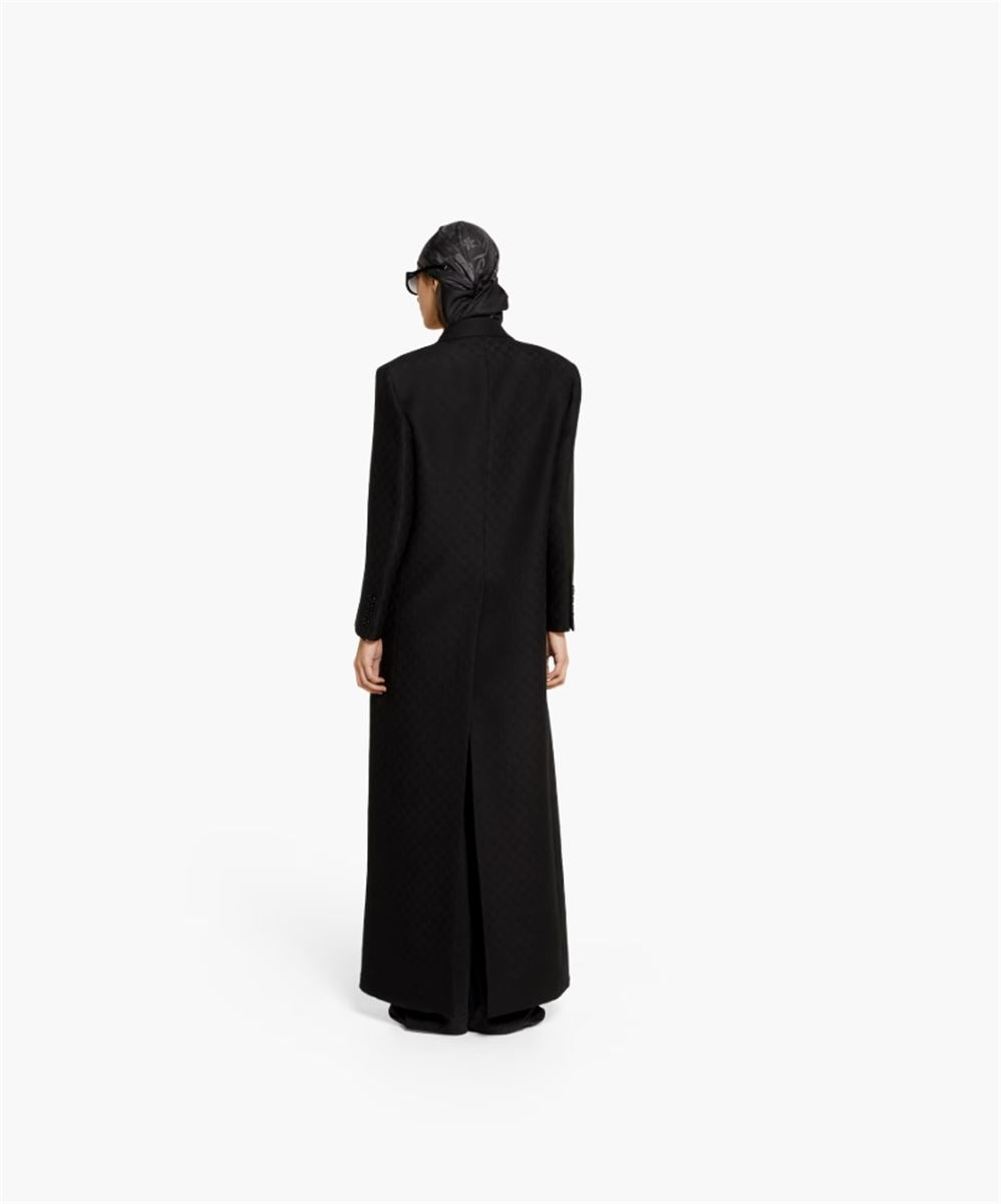 SILK WOOL CRÊPE DOUBLE-BREASTED COAT - GUCCI - Verso