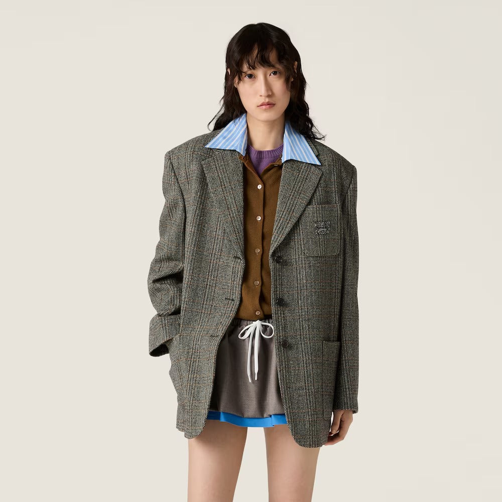 Single-breasted chevron jacket-MIU MIU-Verso