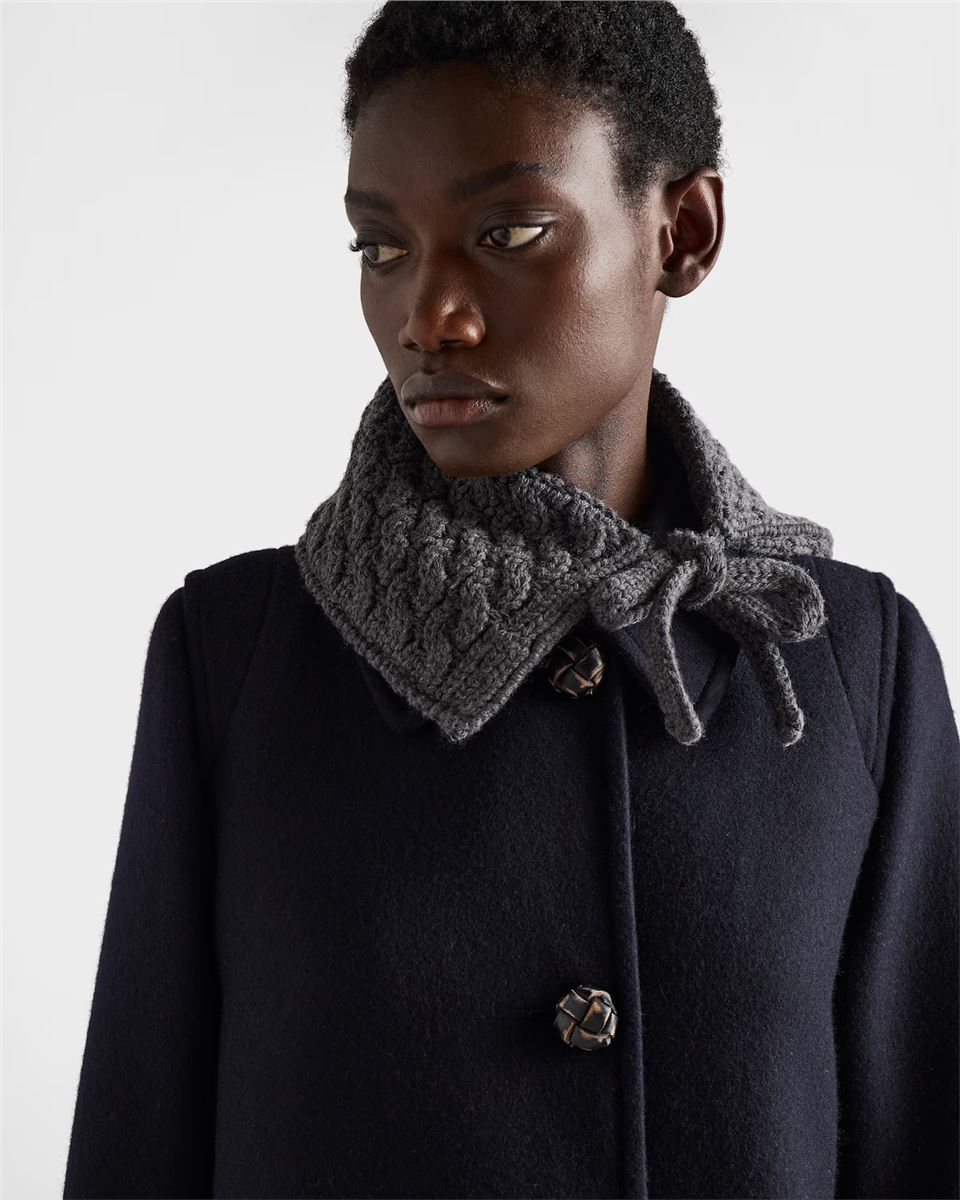 Single-breasted double loden coat-PRADA-Verso