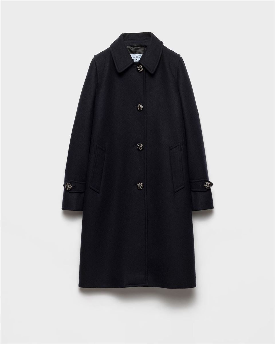 Single-breasted double loden coat-PRADA-Verso
