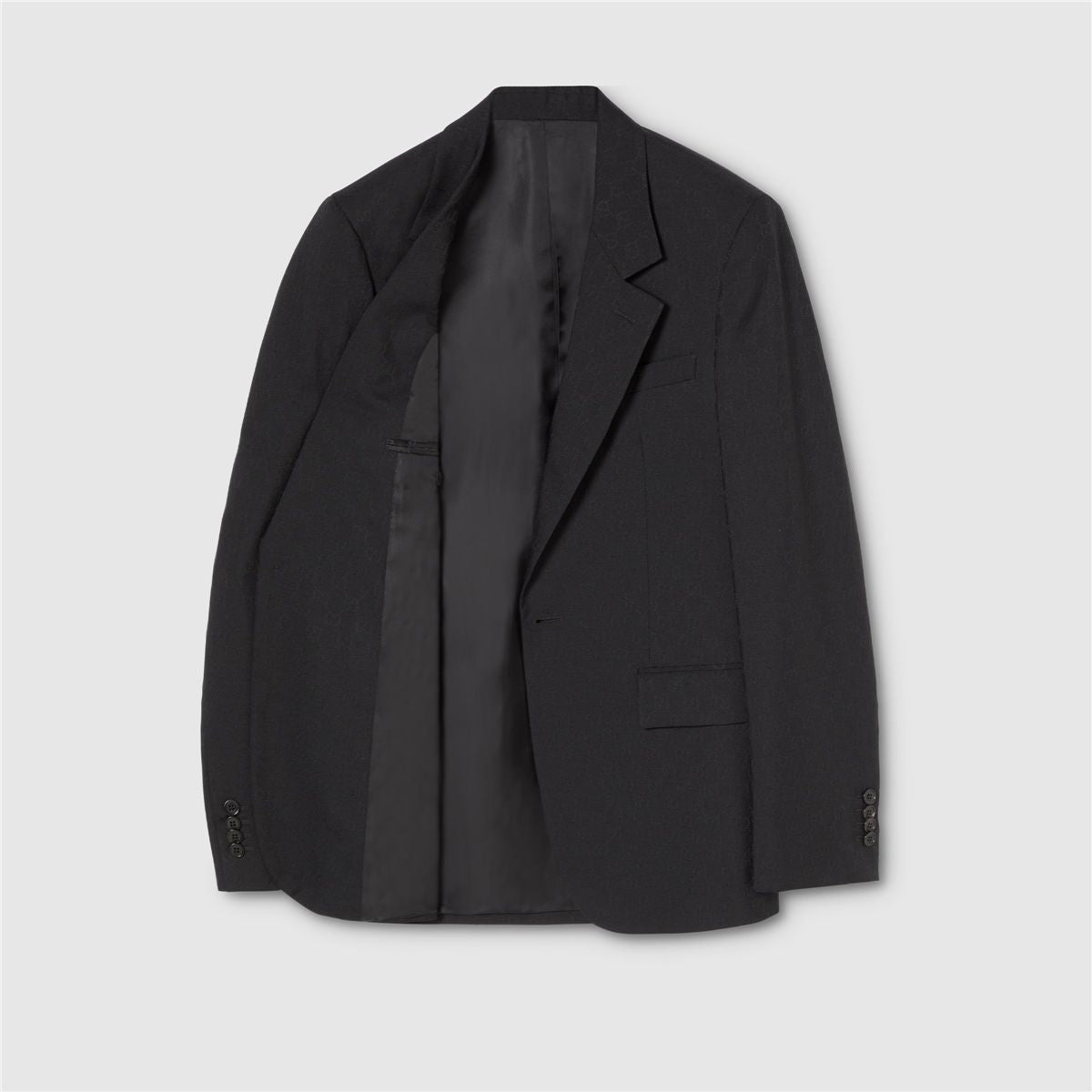 Single-breasted gg wool jacket-GUCCI-Verso