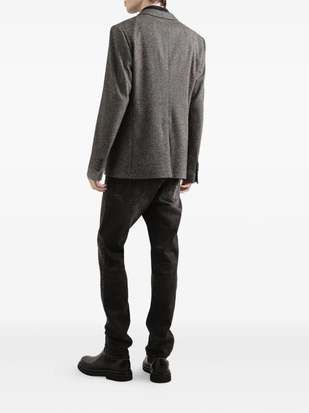 Single-breasted herringbone blazer-DOLCE & GABBANA-Verso