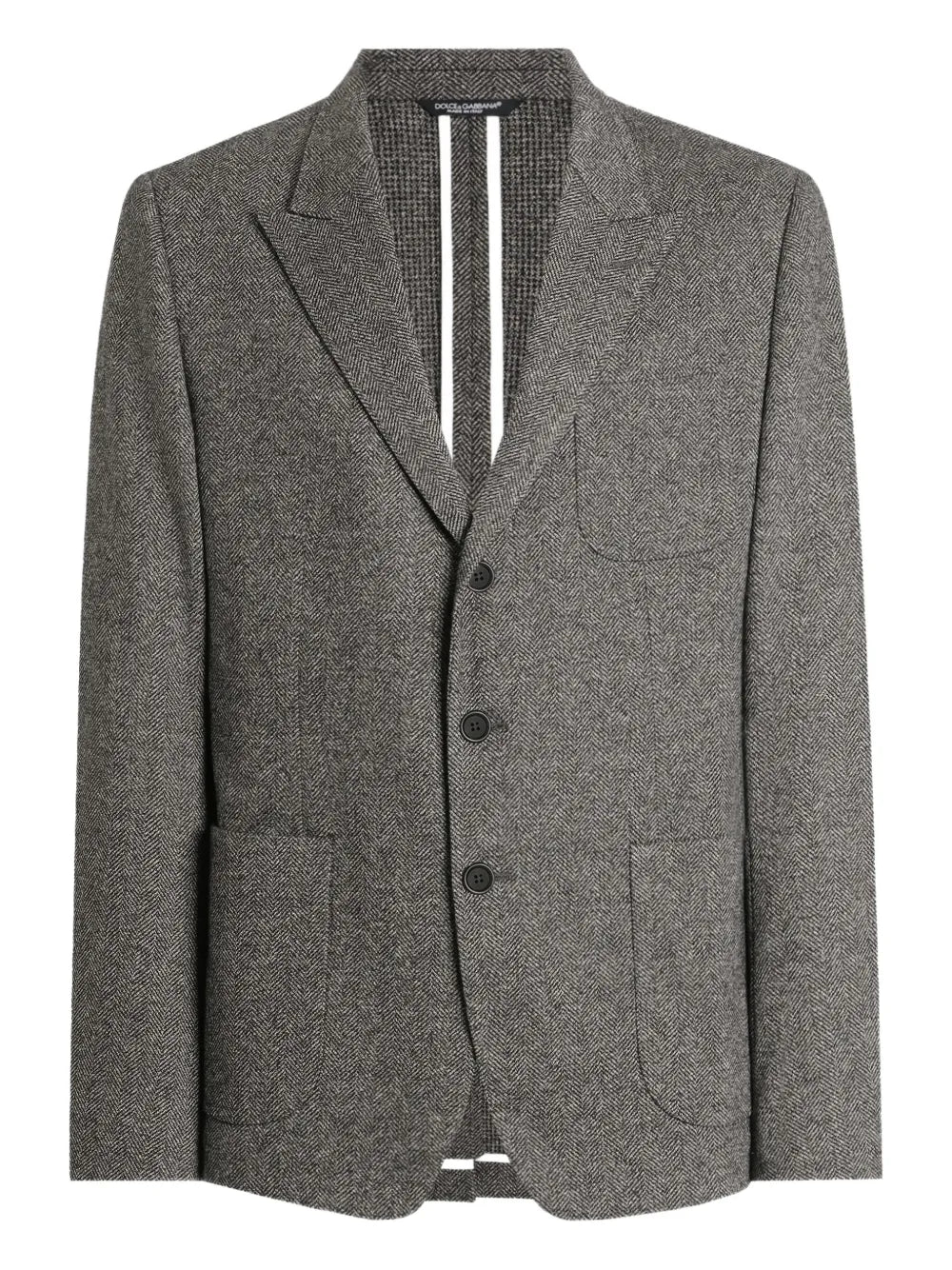 Single-breasted herringbone blazer-DOLCE & GABBANA-Verso