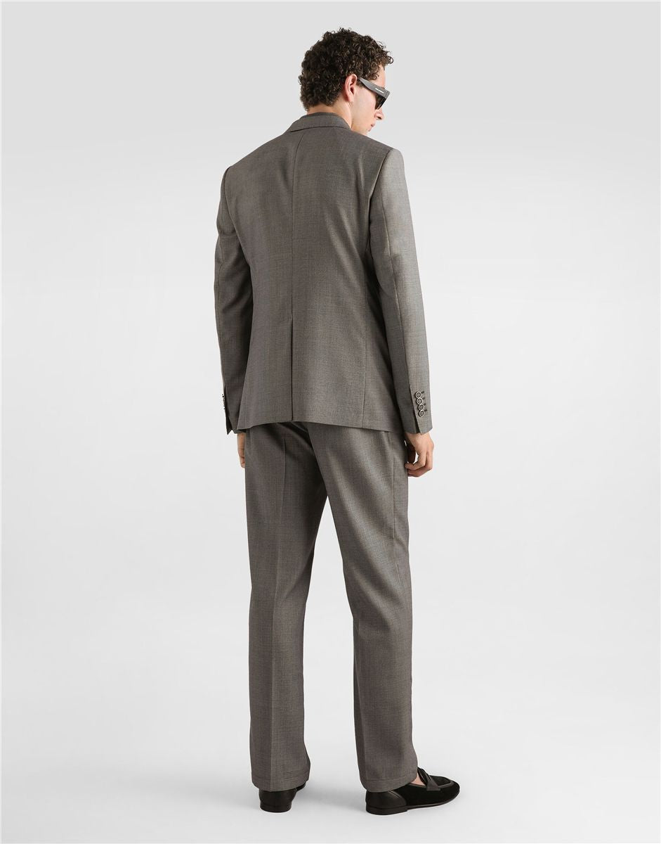 Single-breasted jacket in bird's eye wool-DOLCE&GABBANA-Verso