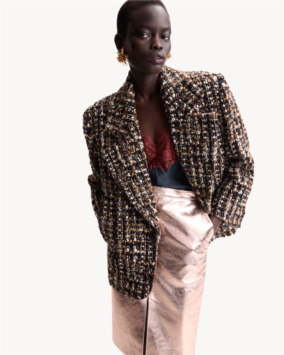 Single-Breasted Jacket in Tweed-SAINT LAURENT-Verso
