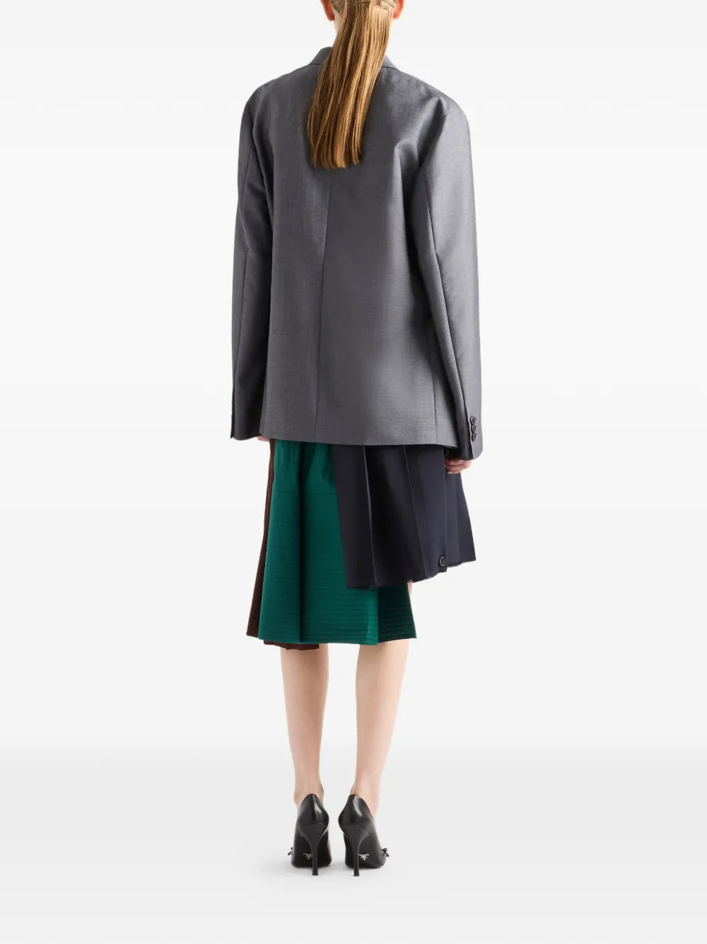 Single-breasted kid-mohair jacket-PRADA-Verso