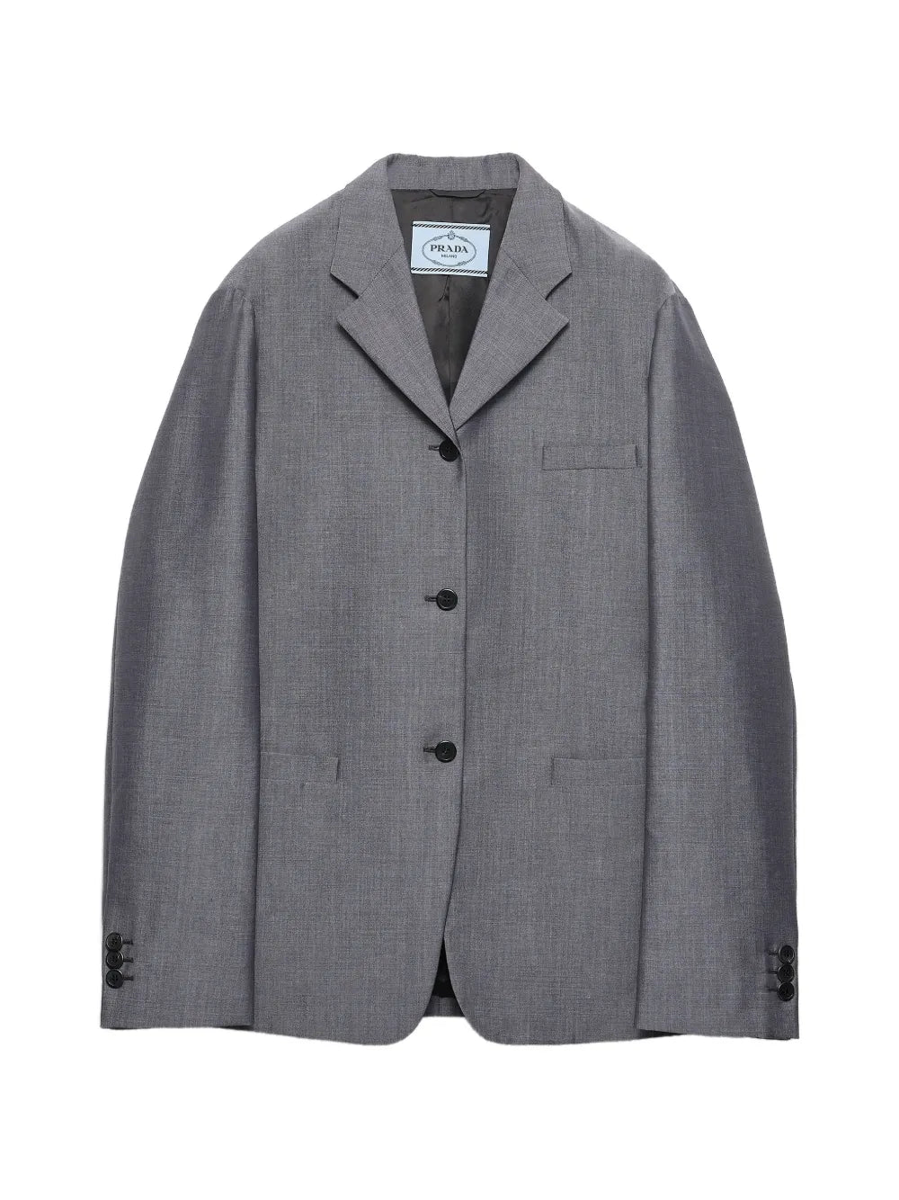 Single-breasted kid-mohair jacket-PRADA-Verso