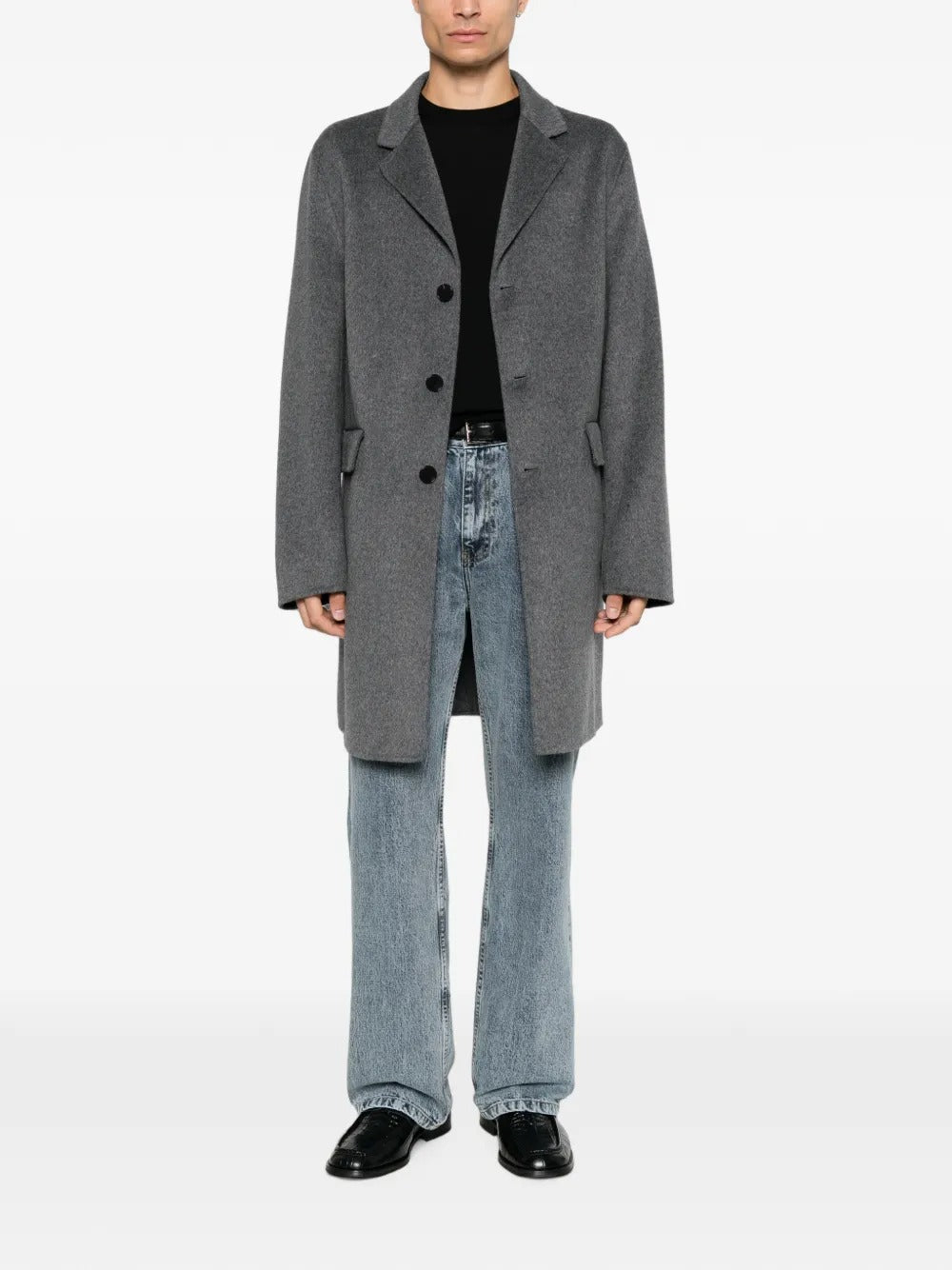 Single-Breasted Notch-Lapel Coat-AMARÁNTO-Verso