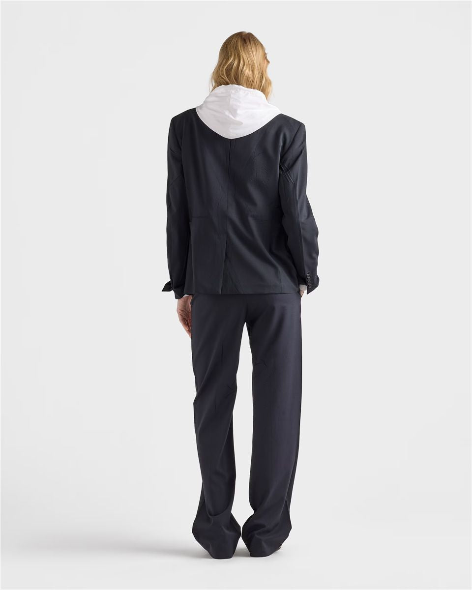 Single-breasted wool jacket-PRADA-Verso