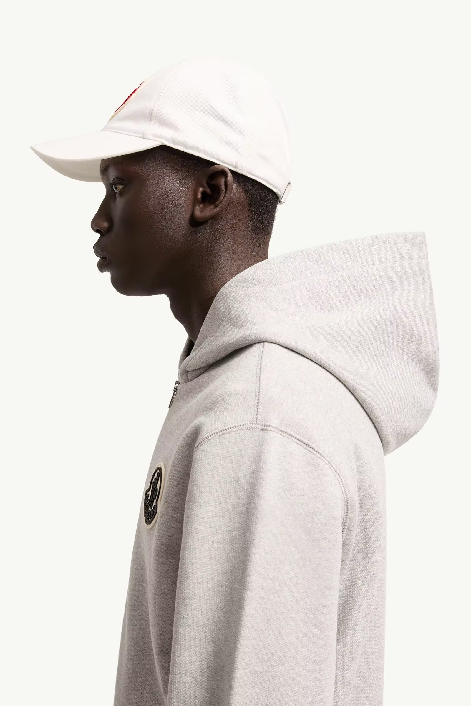 Sketched logo zip-up cotton hoodie-MONCLER-Verso