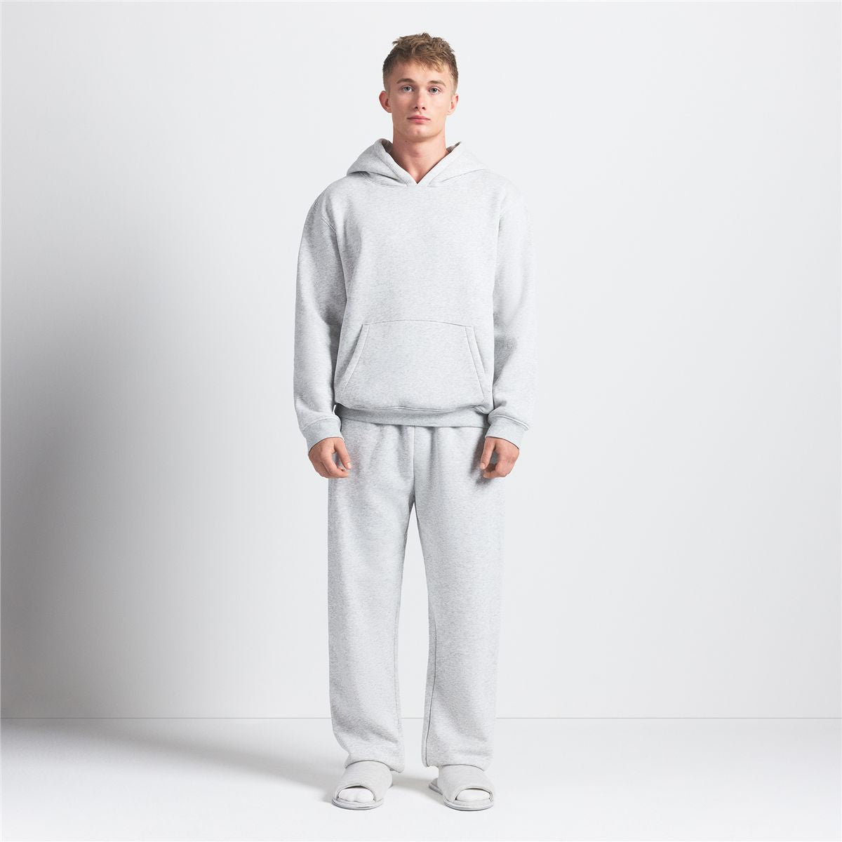 Skims fleece lounge men’s relaxed hoodie-SKIMS-Verso