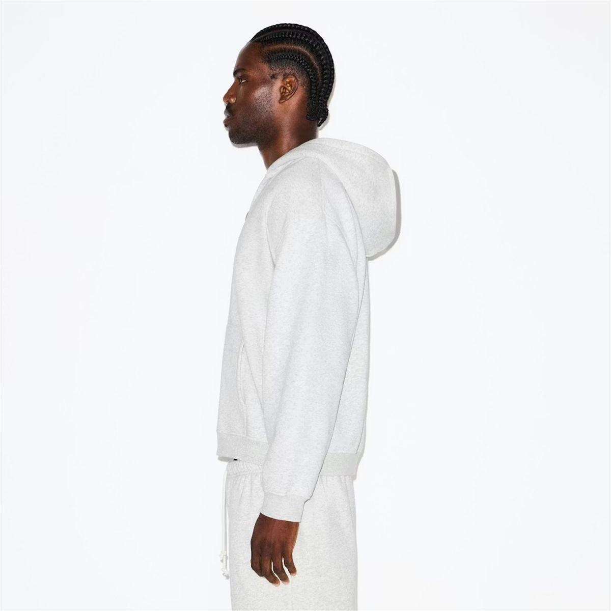 Skims fleece lounge men’s relaxed zip up hoodie-SKIMS-Verso