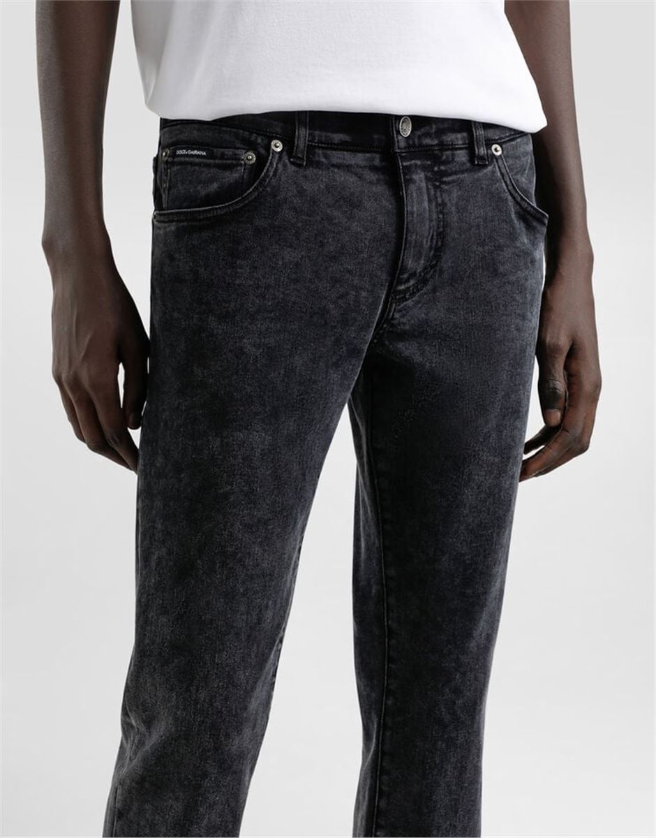 SKINNY STRETCH COTTON JEANS WITH TAG - DOLCE & GABBANA - Verso