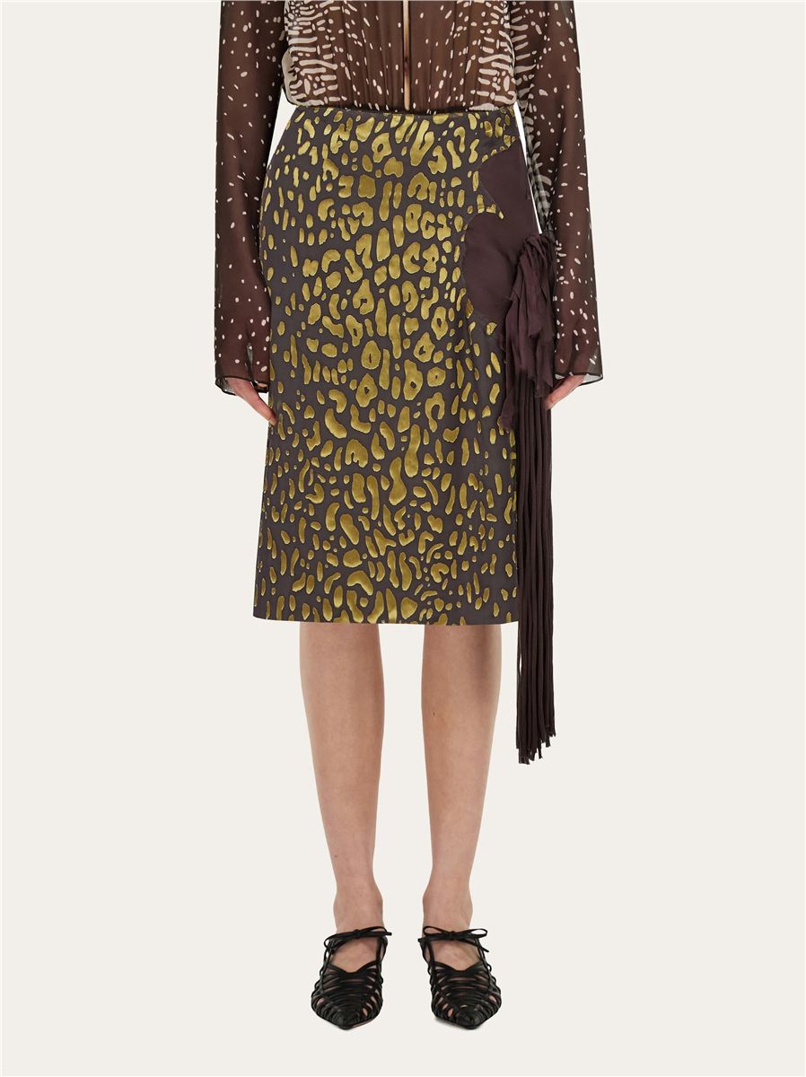 Skirt with Flower Detail-FERRAGAMO-Verso