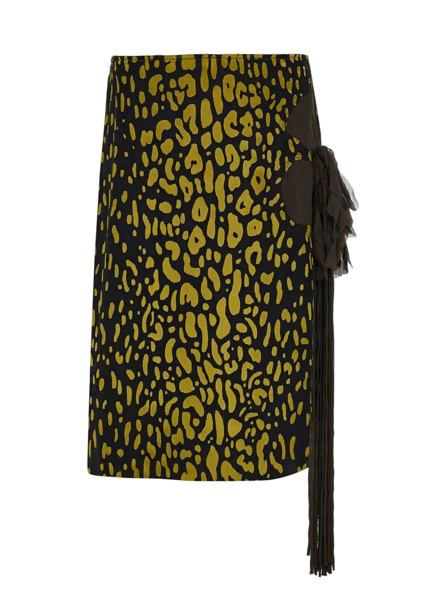 Skirt with Flower Detail-FERRAGAMO-Verso