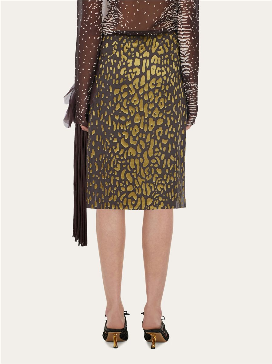 Skirt with Flower Detail-FERRAGAMO-Verso