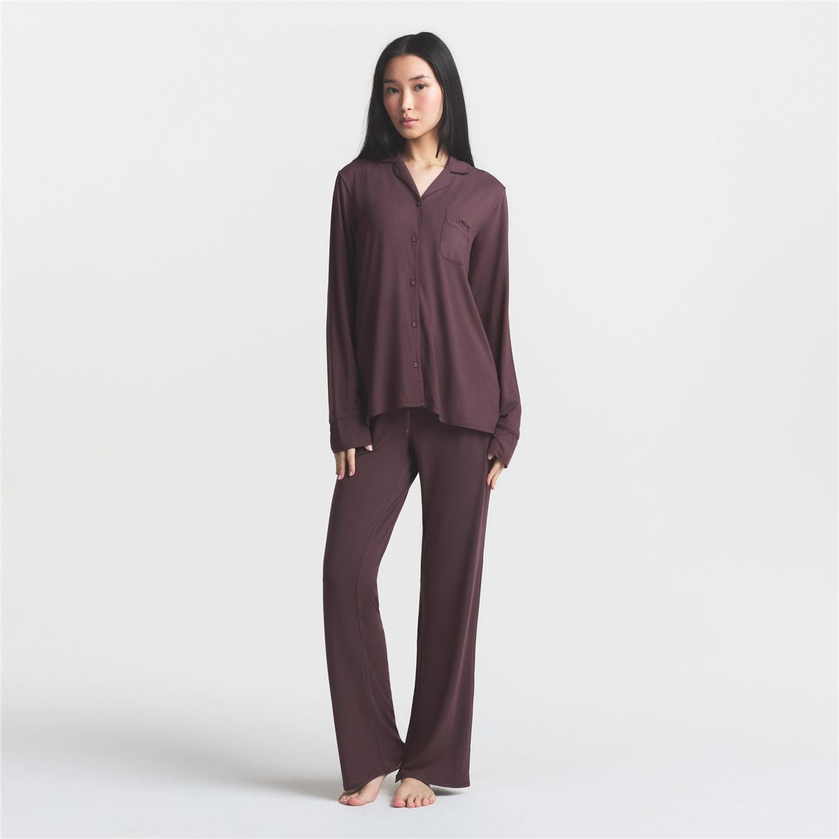 Sleep long sleeve button up set-SKIMS-Verso
