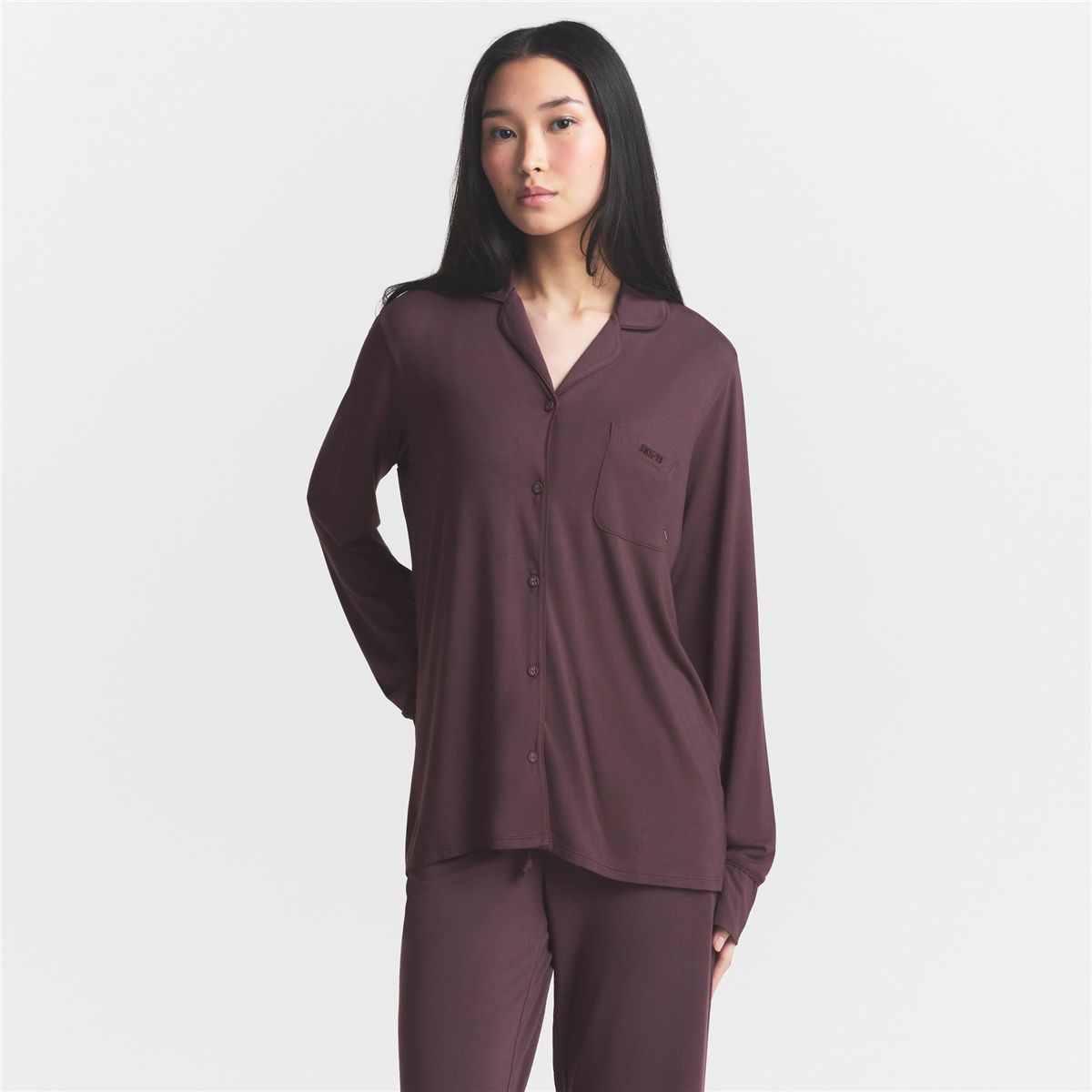 Sleep long sleeve button up set-SKIMS-Verso