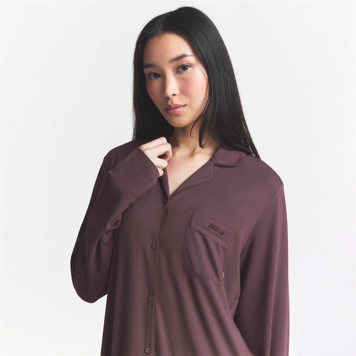 Sleep long sleeve button up set-SKIMS-Verso