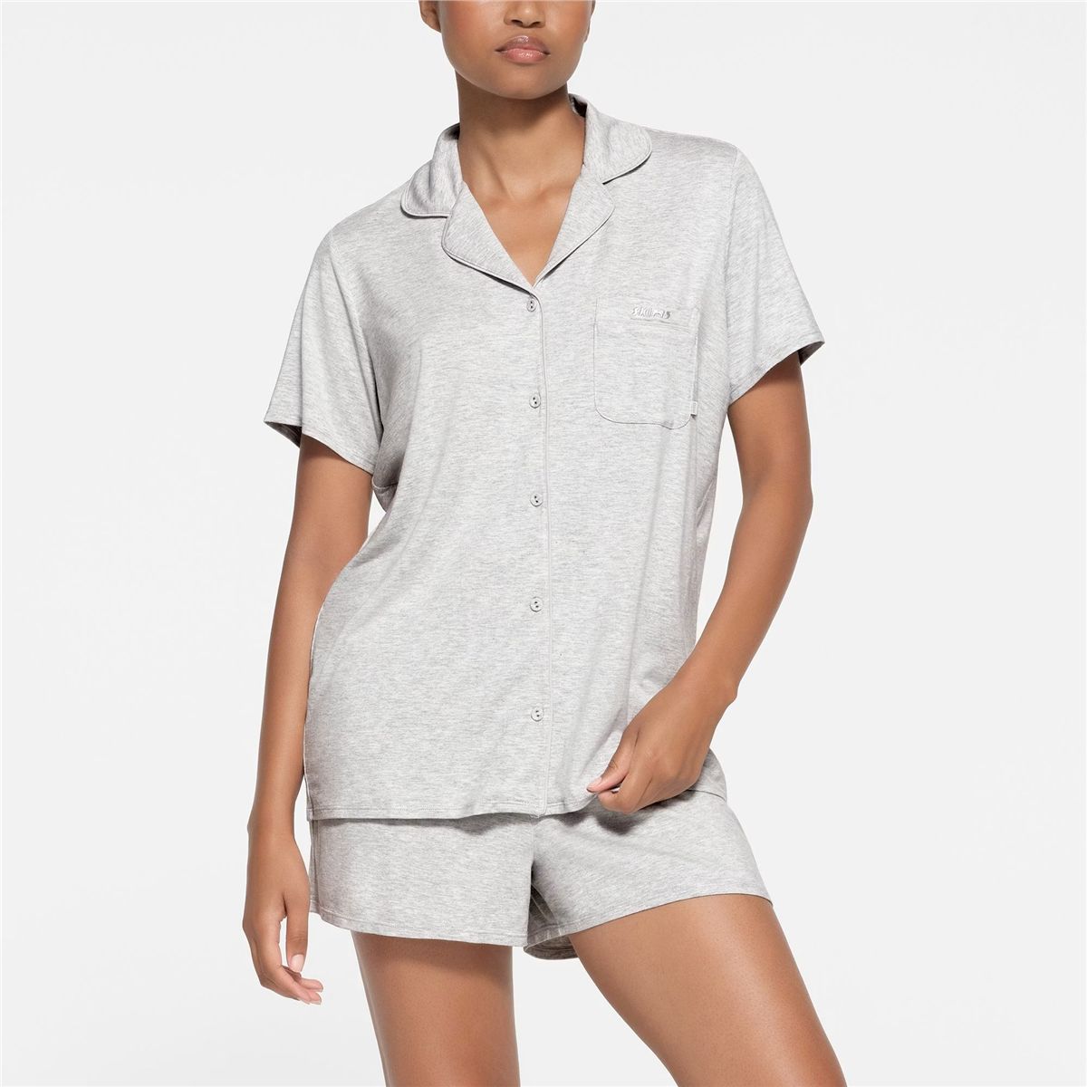 Sleep short sleeve button up set-SKIMS-Verso