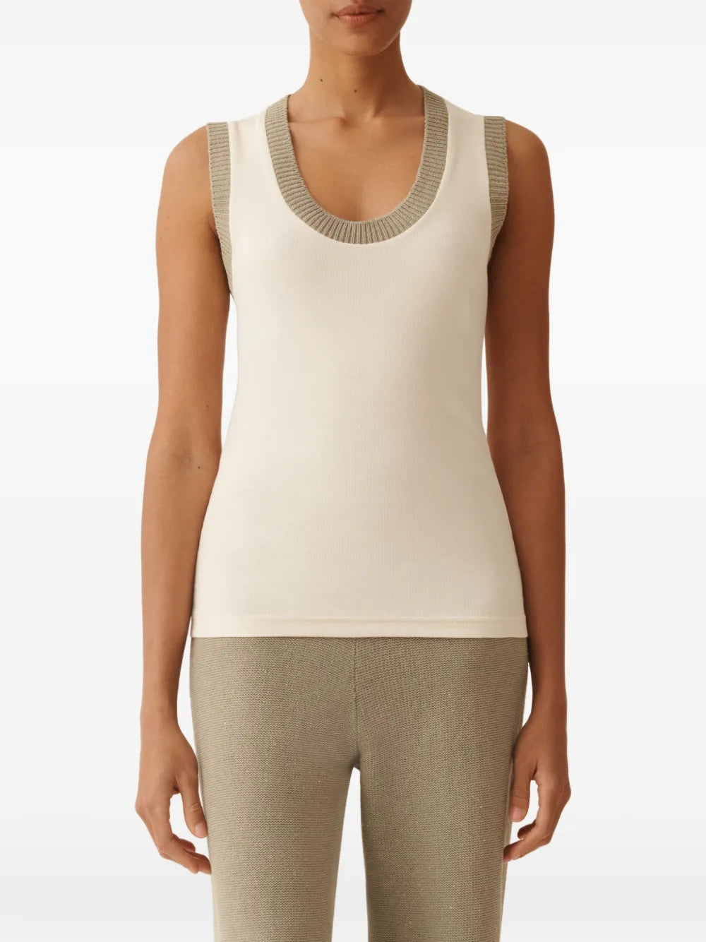 Sleveeless ribbed top-FABIANA FILIPPI-Verso