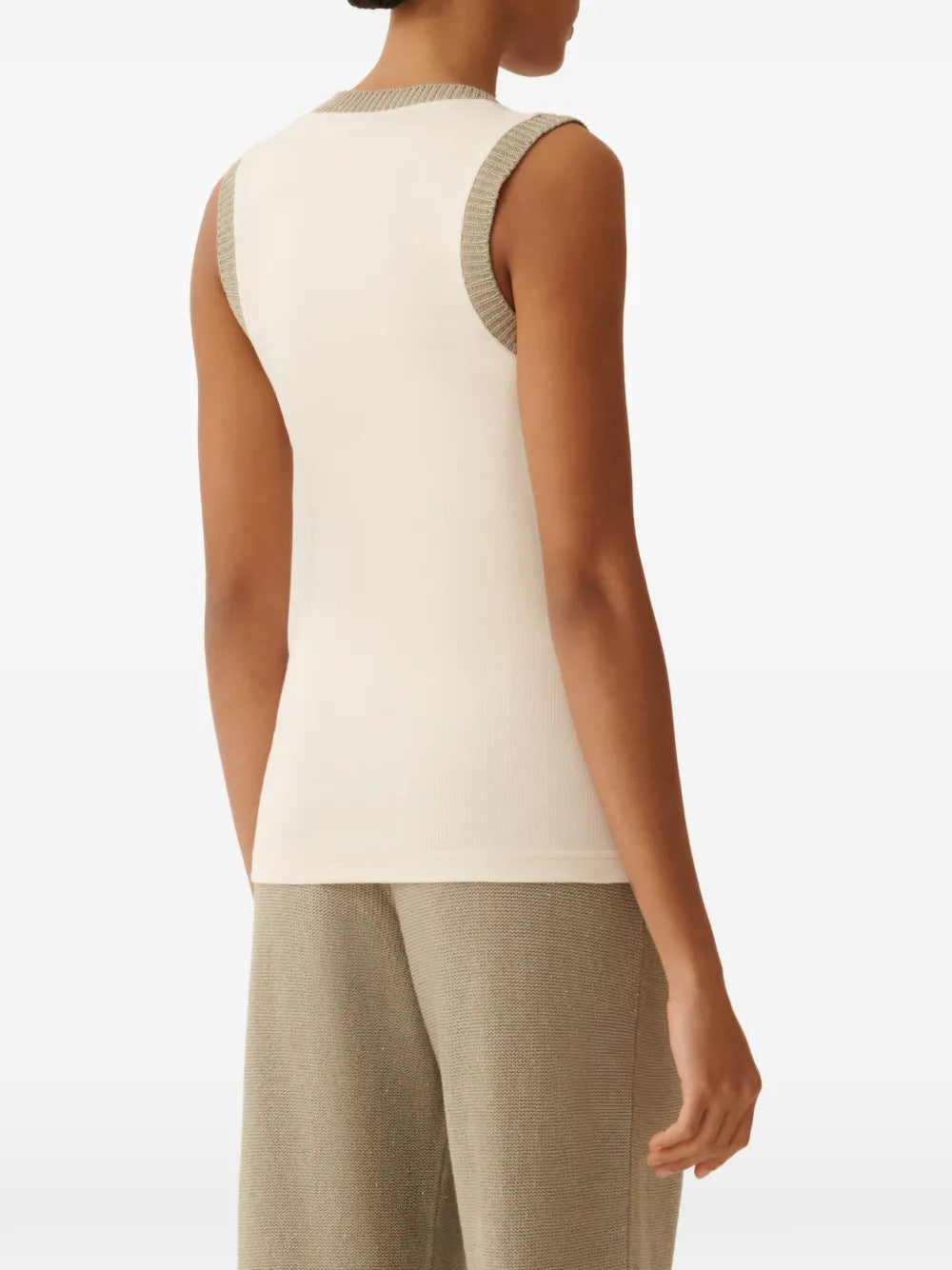 Sleveeless ribbed top-FABIANA FILIPPI-Verso