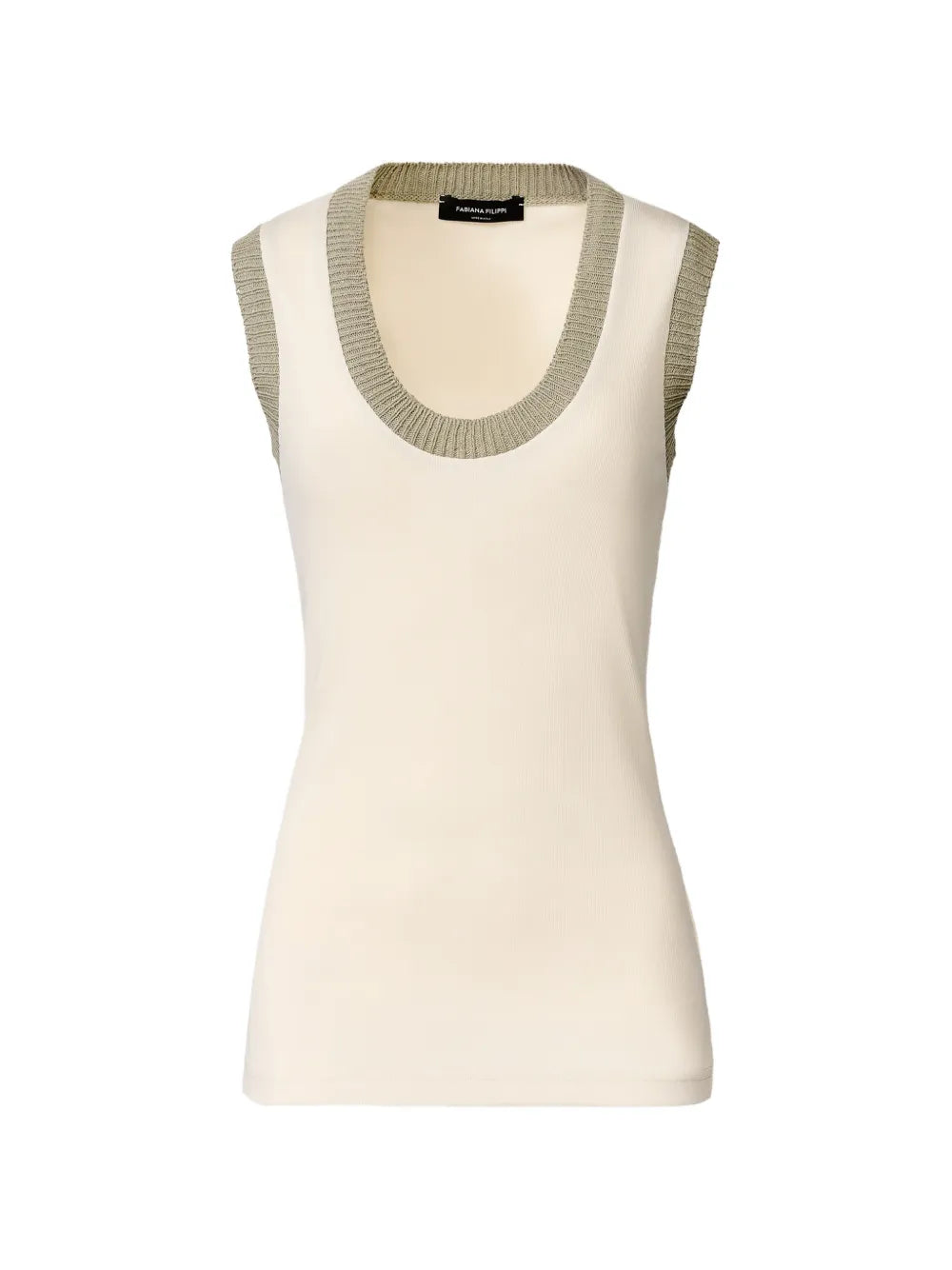Sleveeless ribbed top-FABIANA FILIPPI-Verso