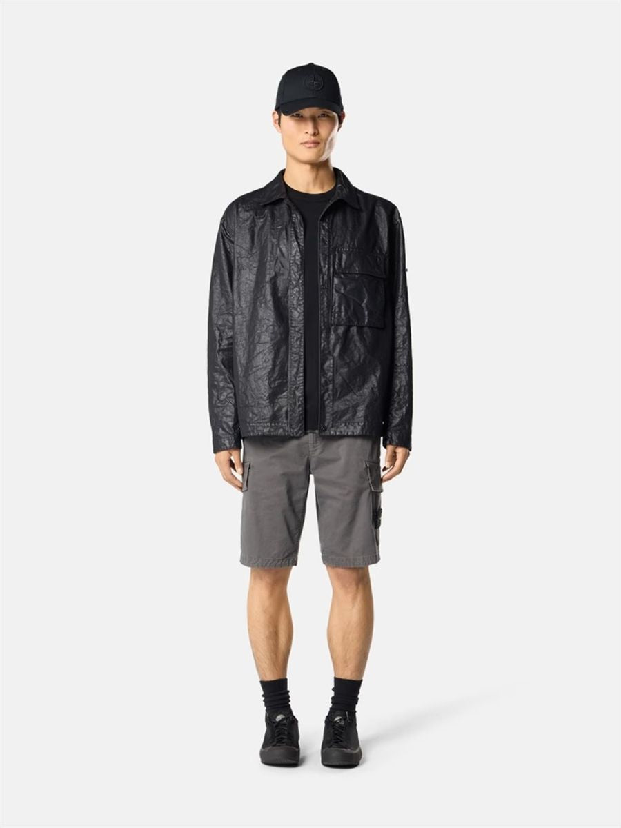 Slim-fit cargo shorts with asymmetrical seams-STONE ISLAND-Verso