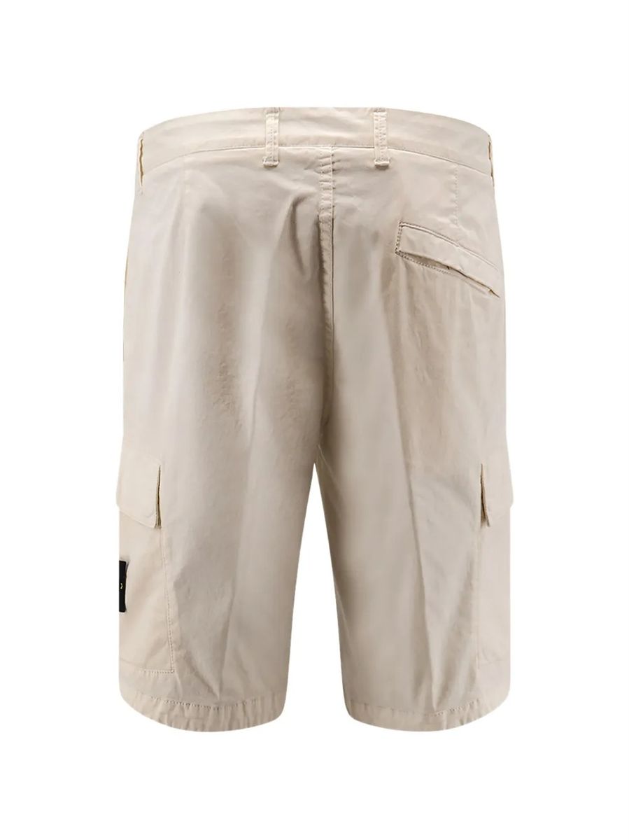 Slim-fit cargo shorts with asymmetrical seams-STONE ISLAND-Verso