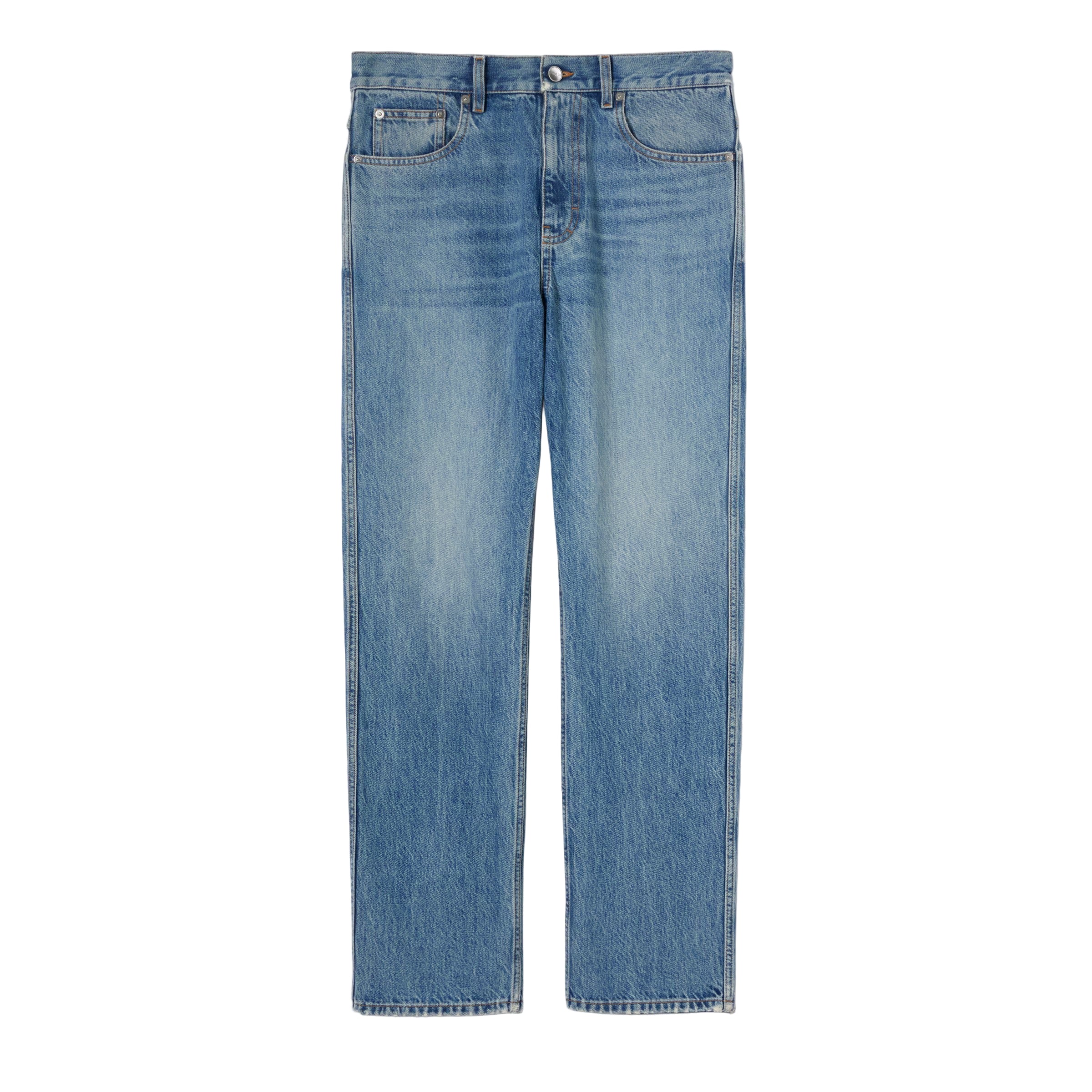 Slim fit cotton denim trousers-GUCCI-Verso