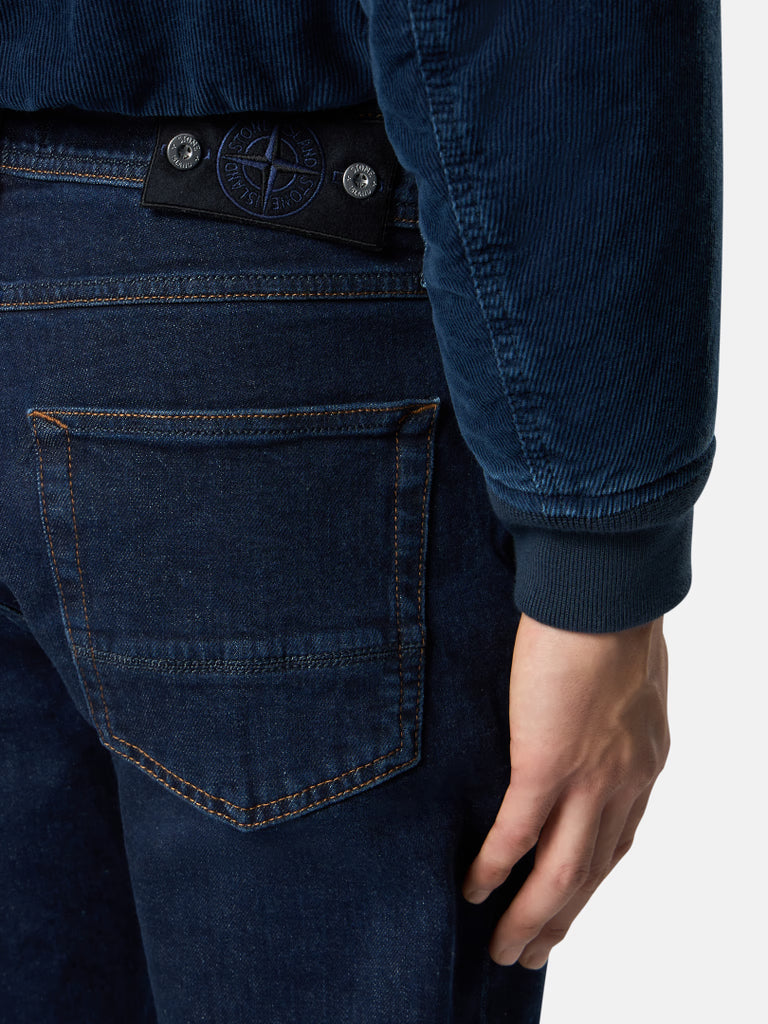 Slim-fit five-pocket jeans with rinsed finish-STONE ISLAND-Verso