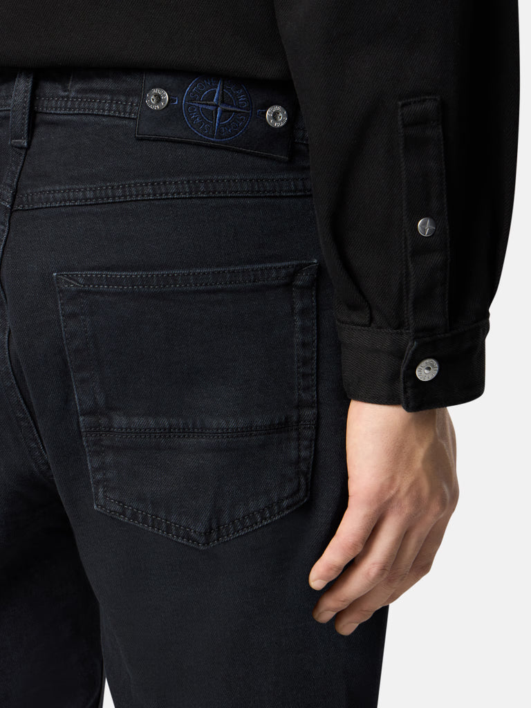 Slim-fit five-pocket jeans with rinsed finish-STONE ISLAND-Verso