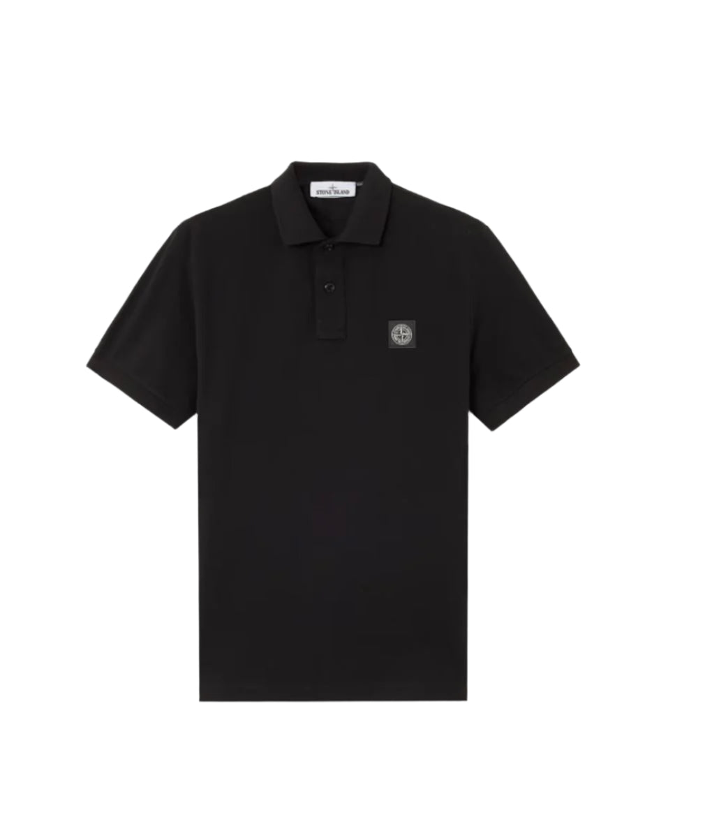 SLIM FIT POLO SHIRT WITH COMPASS PATCH-STONE ISLAND-Verso