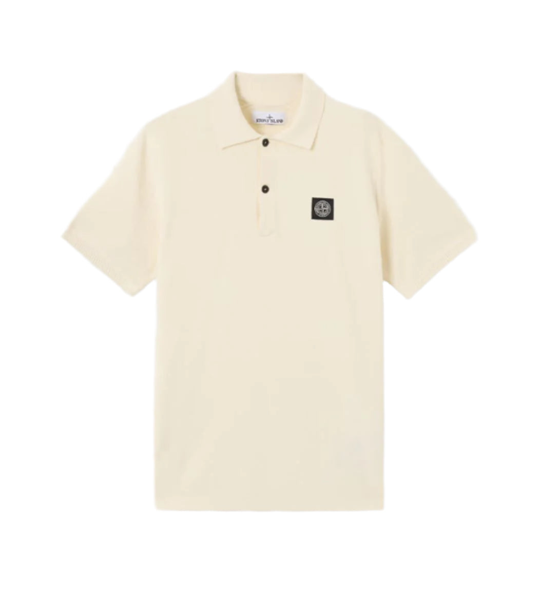 SLIM FIT POLO SHIRT WITH COMPASS PATCH-STONE ISLAND-Verso