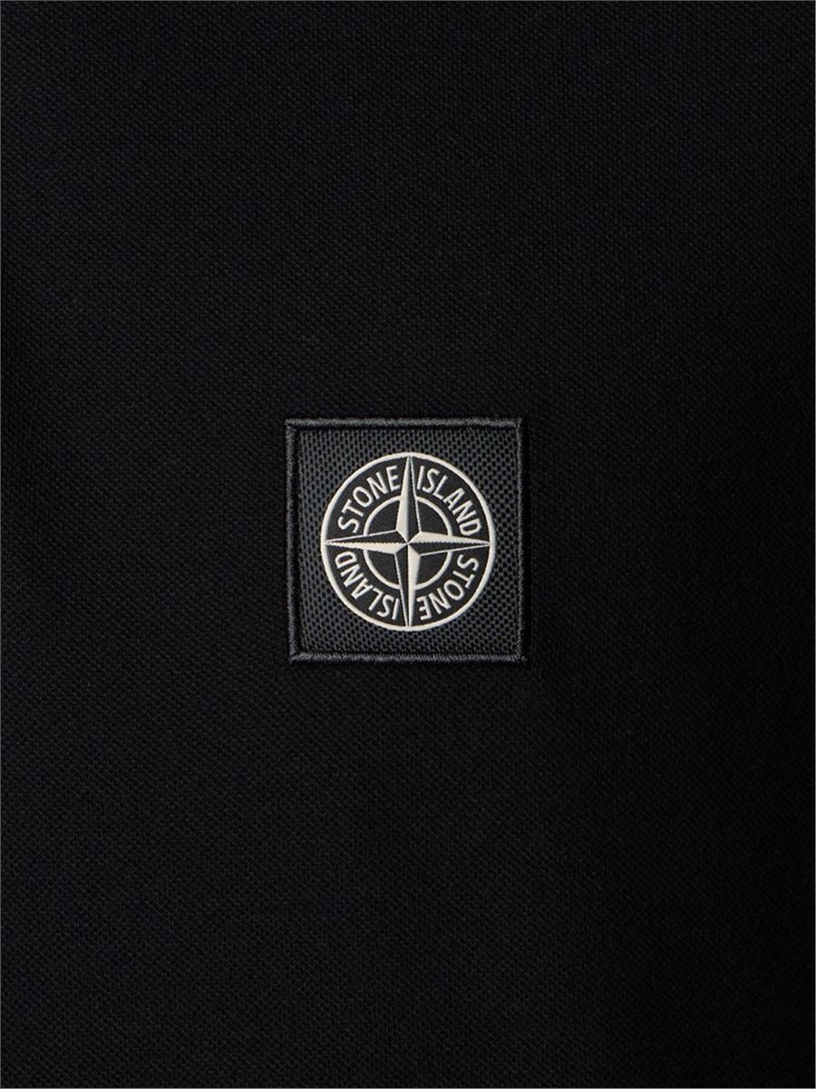 Slim-fit short-sleeve polo shirt with compass patch-STONE ISLAND-Verso