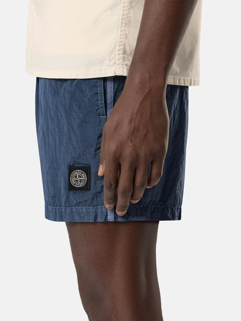 Slim-fit swim shorts with pockets-STONE ISLAND-Verso