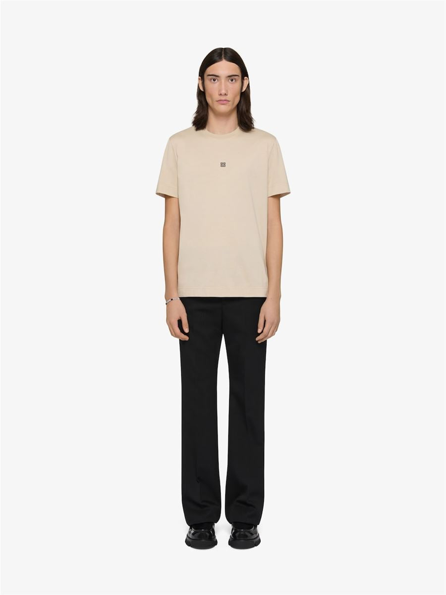 SLIM FIT T-SHIRT IN COTTON WITH 4G EMBROIDERY - GIVENCHY - Verso